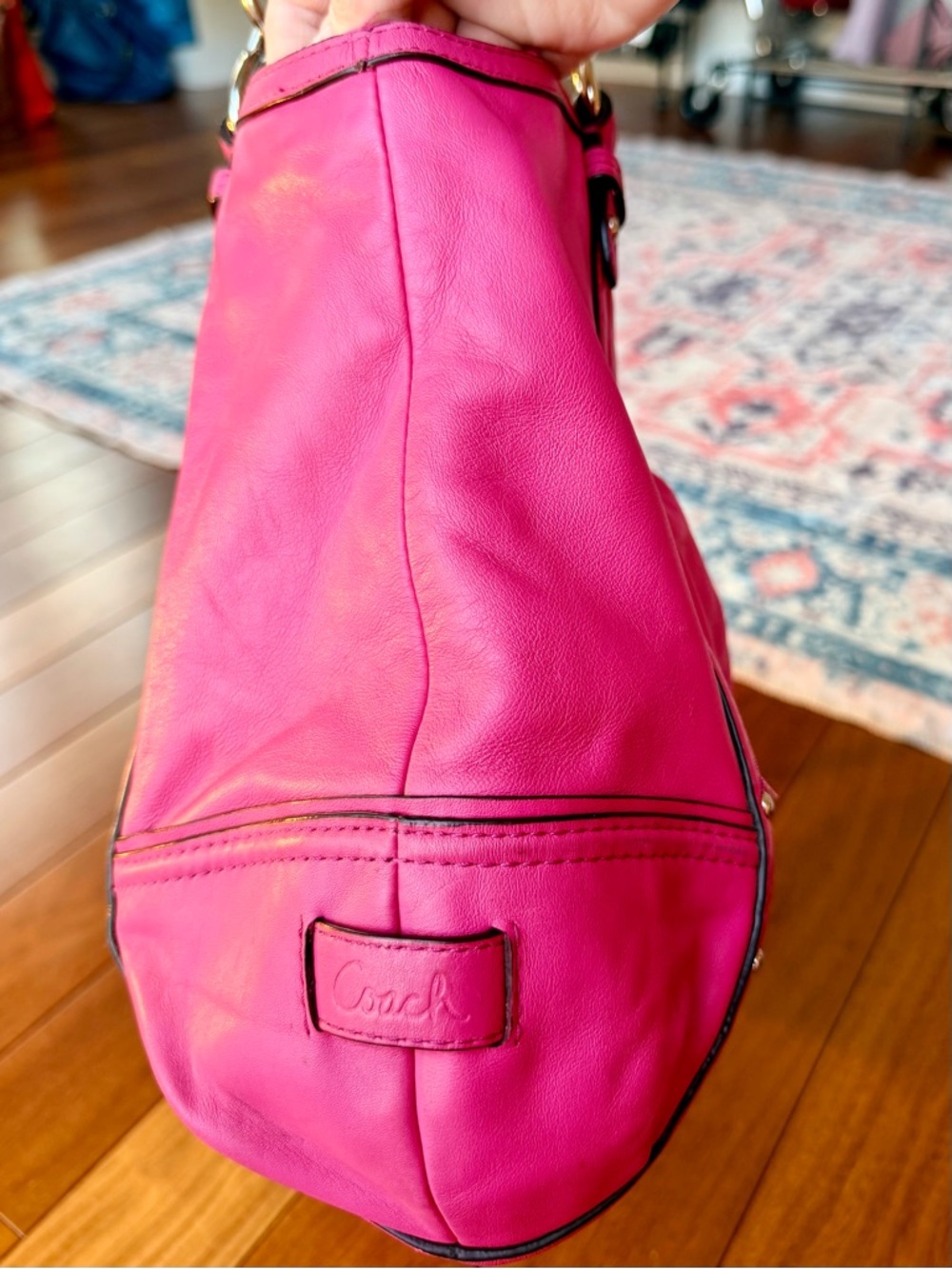 Coach Alexandra Hot Pink Leather Tote Shoulder Bag. - Picture 5 of 14